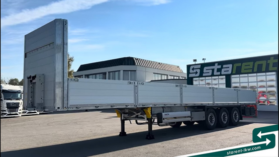 Schmitz Baustofftrailer Liftachse Rungen80cmBordwände Rungenkasten MIETE TR26297 www.starent-lkw.com